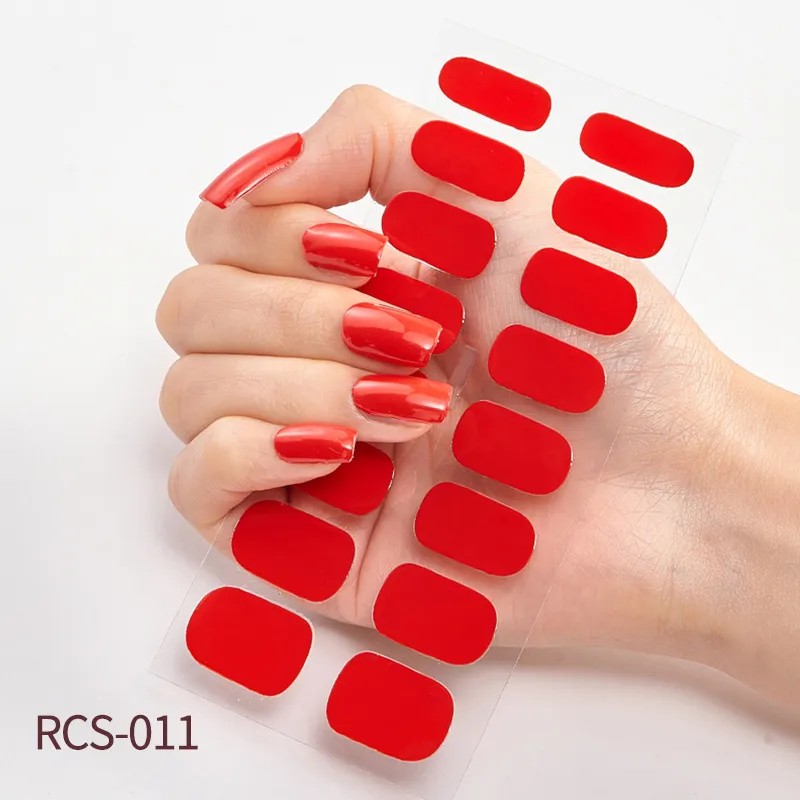 Simple waterproof nail stickers - Red