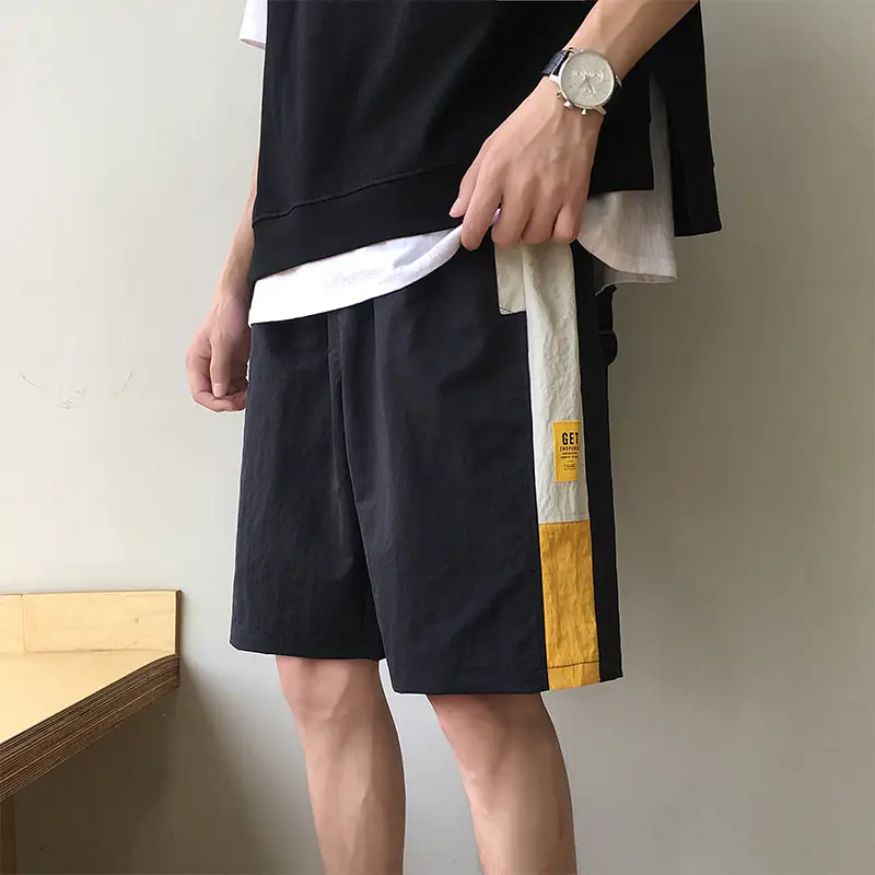 Loose straight sports five-point pants men
