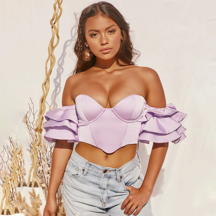 One-shoulder exposed top