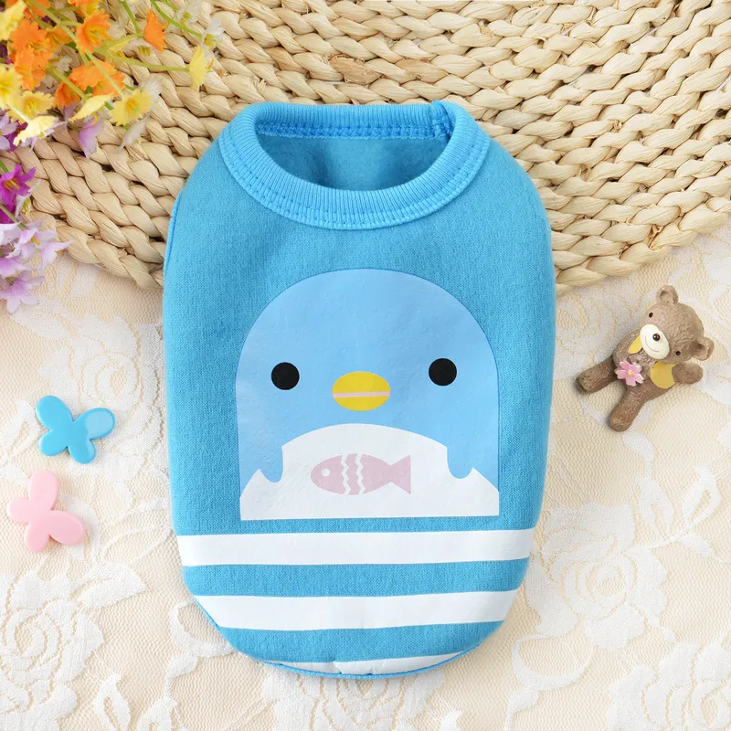 Fleece vest milk dog clothes - Dolphin Blue