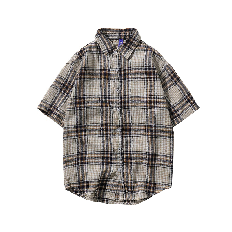 Short sleeve plaid shirt