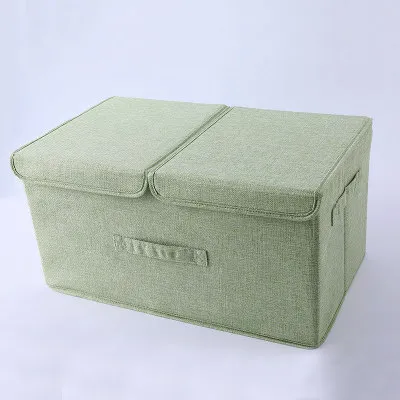 Cotton and linen collapsible storage box Green - Shop at LoveMi