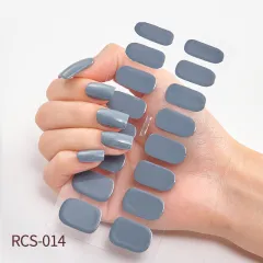 Simple waterproof nail stickers - Dark Grey - View 1
