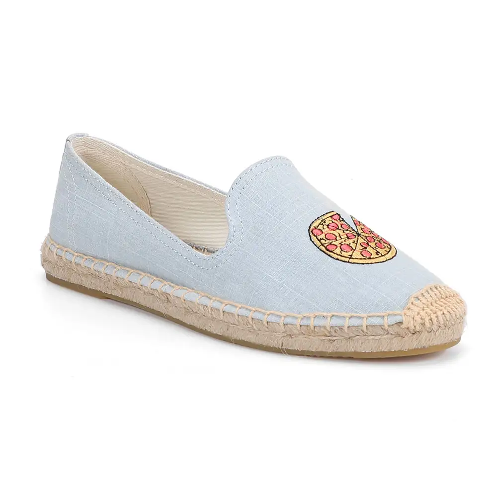One pedal flat linen lazy shoes