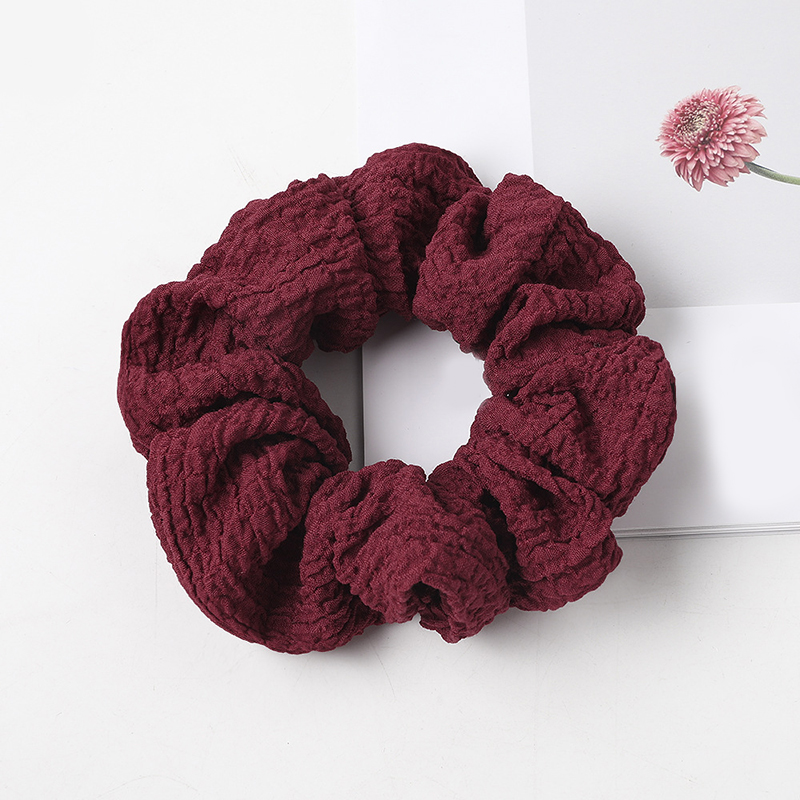 Puff large intestine hair circle fabric in Wine Red