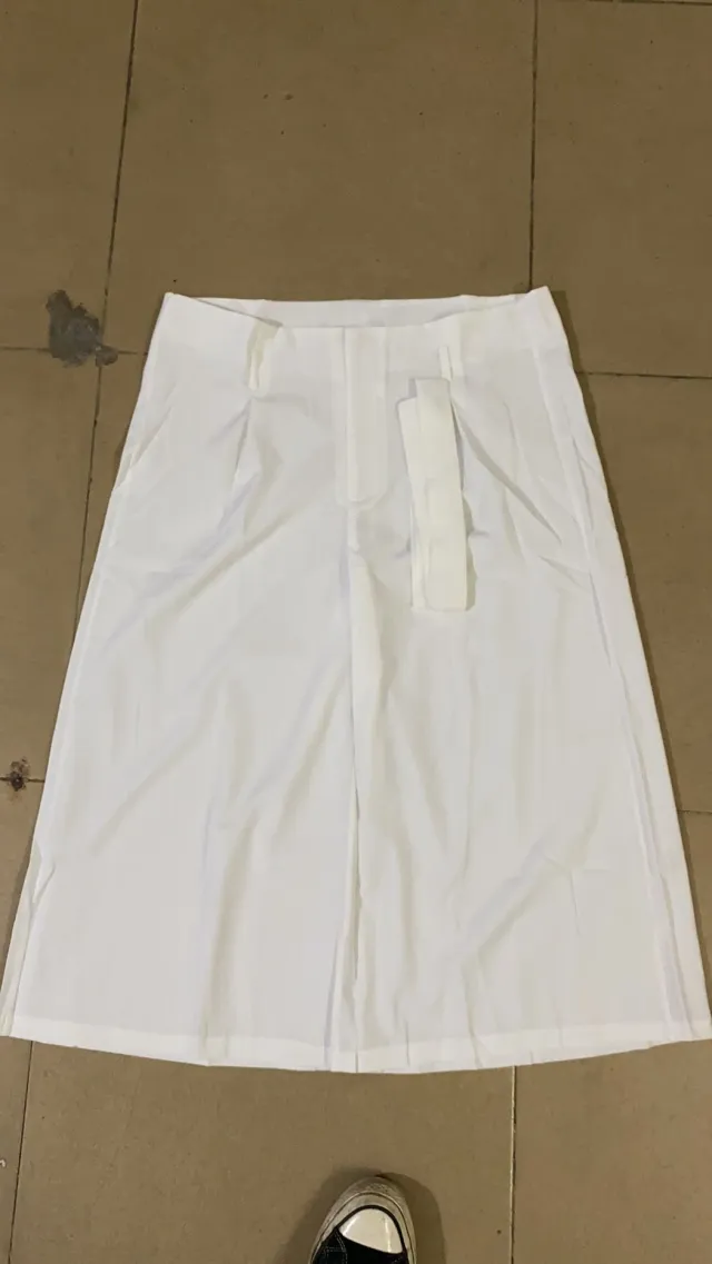 Casual wide leg pants solid color lace wild White - Shop at LoveMi