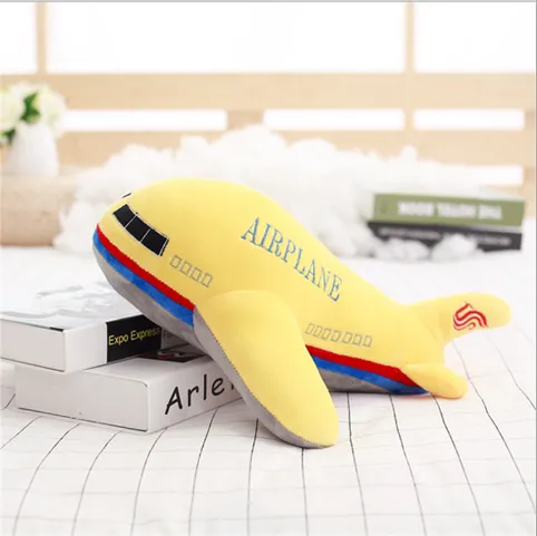 Plush simulation airplane doll pillow toy Yellow - Shop at LoveMi
