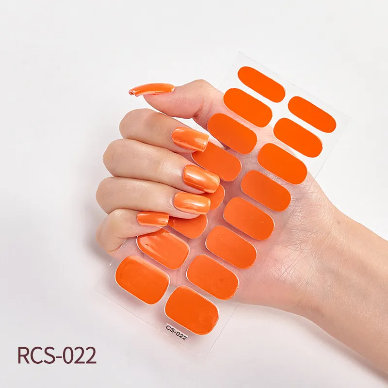 Simple waterproof nail stickers - Orange