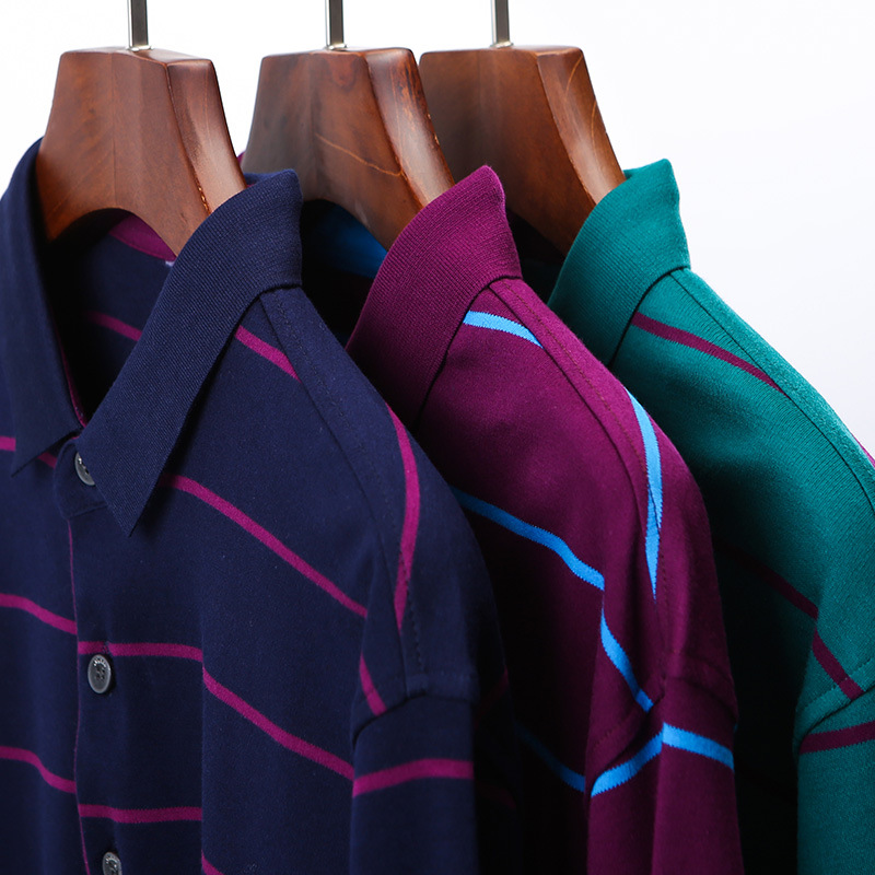 Men's polo long sleeve business loose top