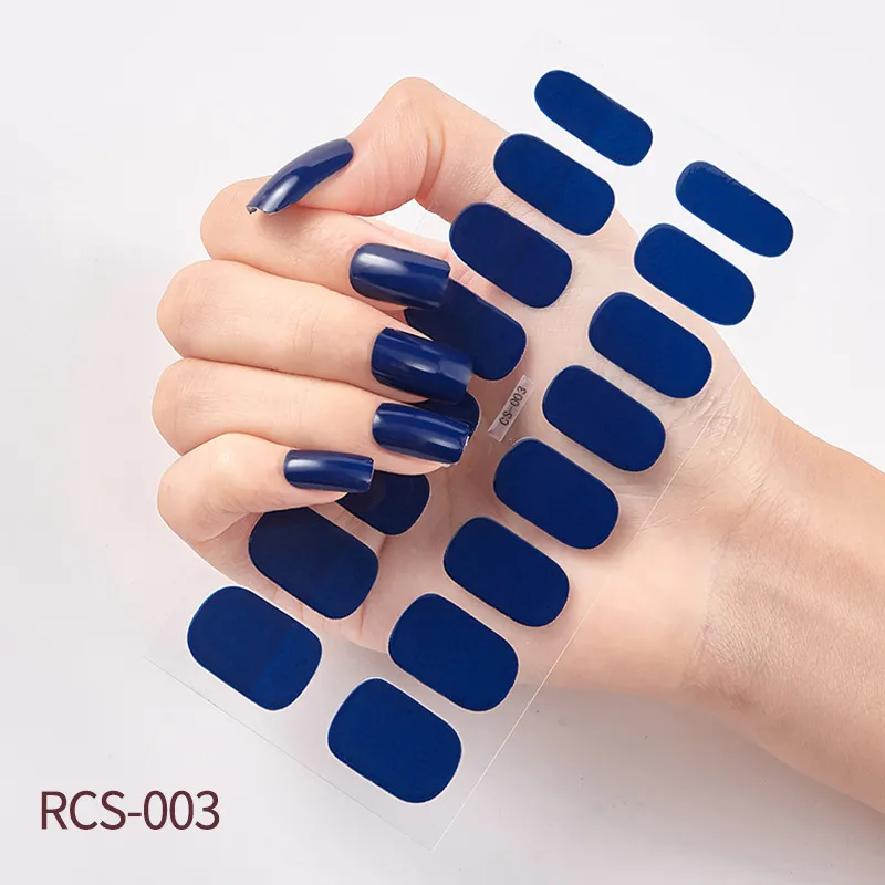 Simple waterproof nail stickers - Navy Blue