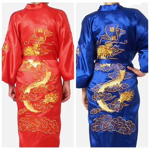 Men's Home Clothes Embroidered Nightgown