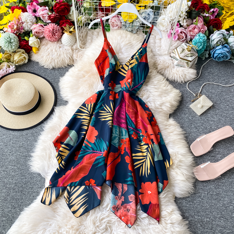 V-neck chiffon dress