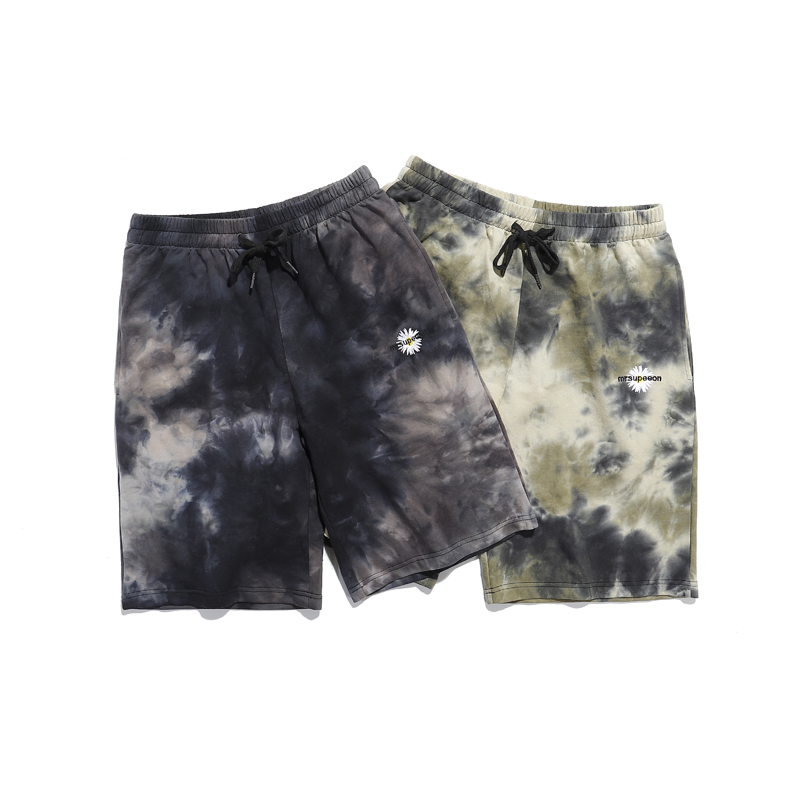 Contrast tie-dye casual sports shorts
