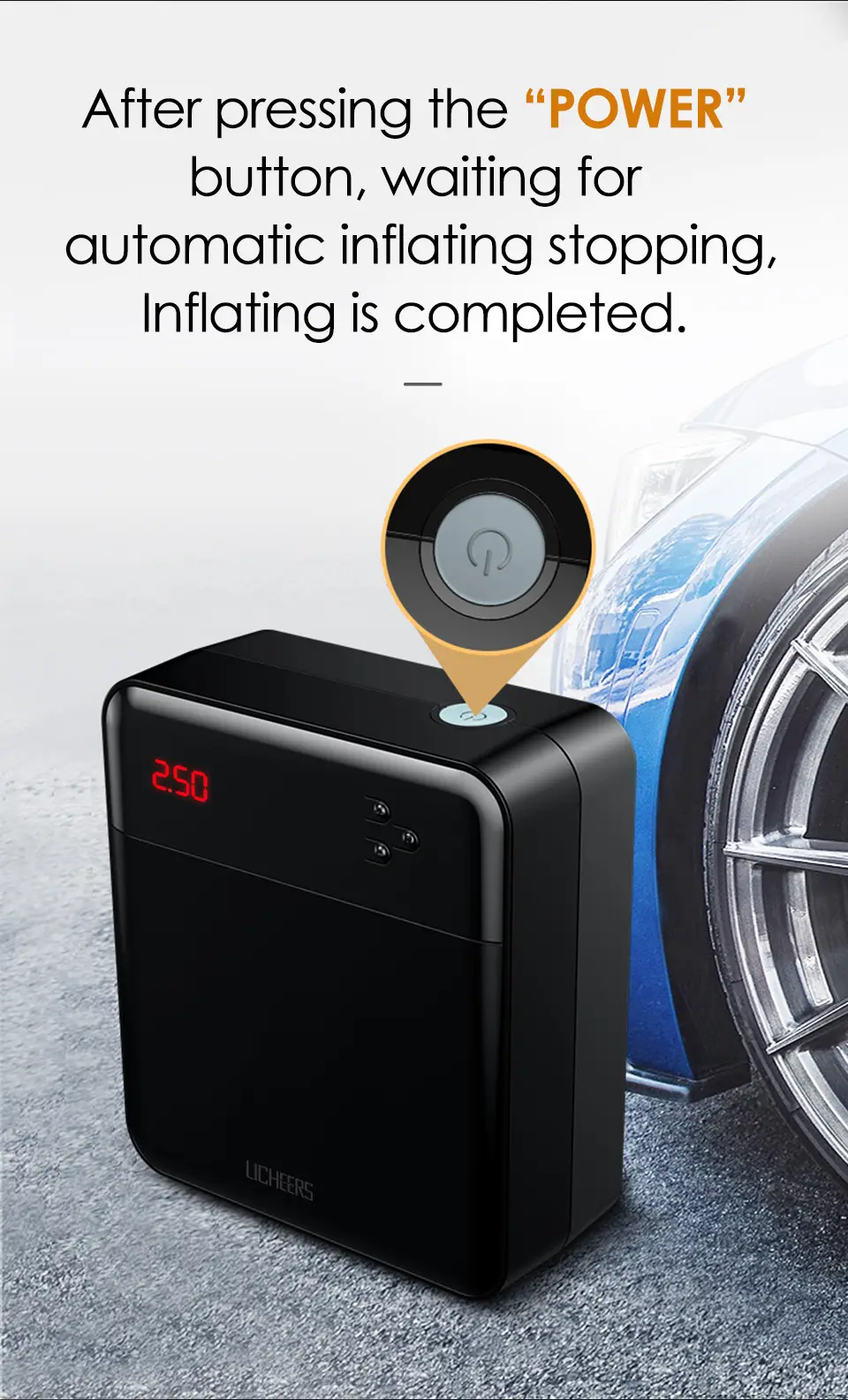 Car universal car portable intelligent air pump