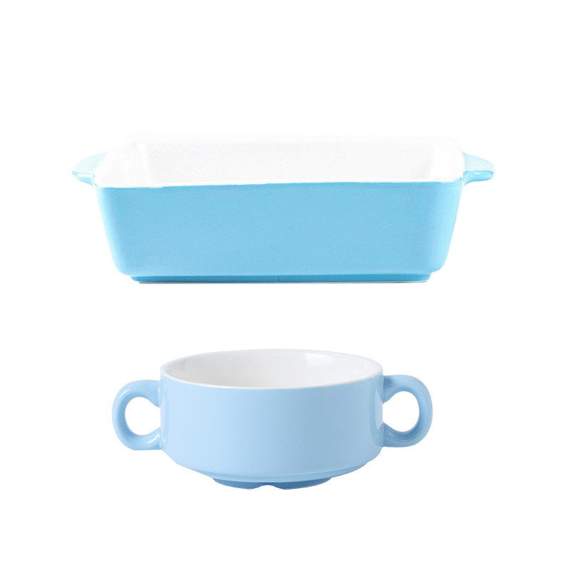 Ceramic baking bowl tableware combination set Blue - Shop at LoveMi