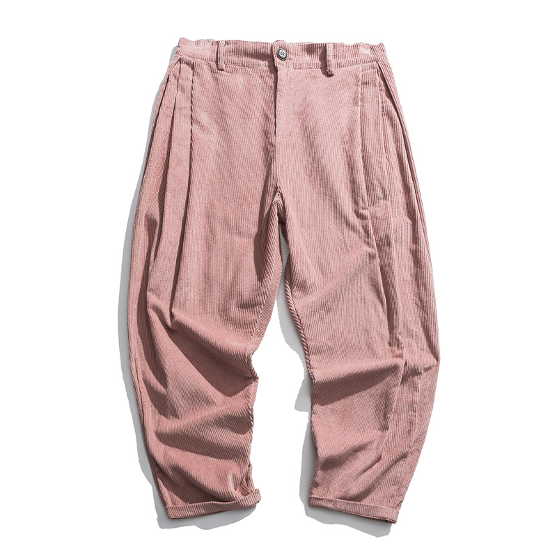 Corduroy pleated pants