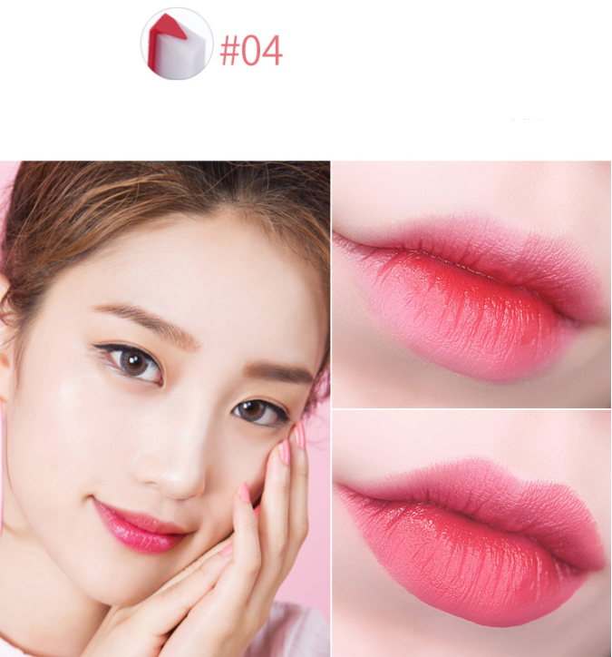 Three dimensional two color V shaped lipstick 4Color - Shop at LoveMi