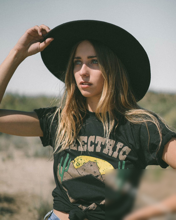 Electric west polyester T-shirt short sleeve