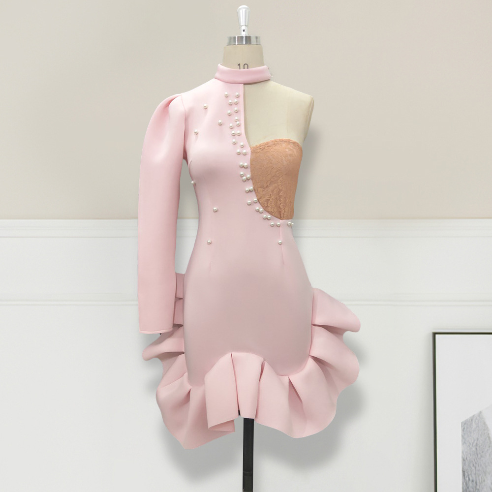 Women's Ruffle stitched beaded dress