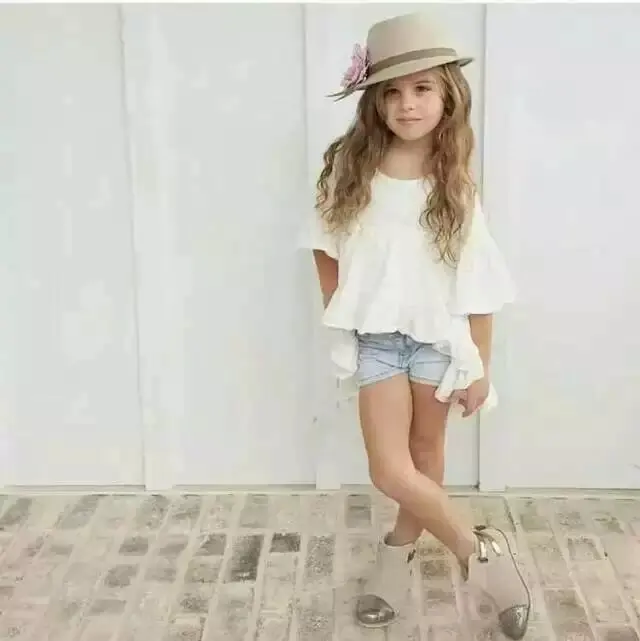 Slub Cotton Skirt Short-sleeved Baby Girl T-shirt