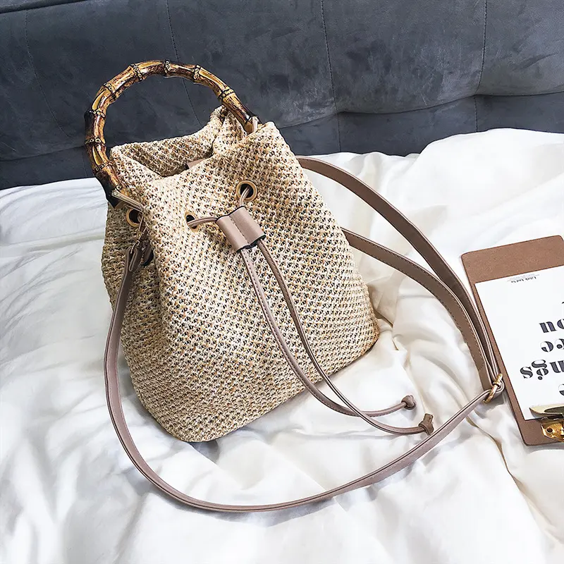 Bamboo Bag Bucket Bag Female Bag