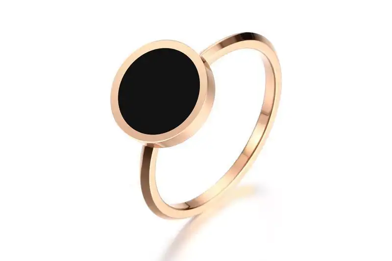 Titanium Steel Round Epoxy Ring