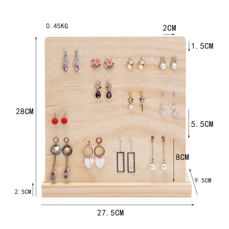 120-hole solid wood earring holder