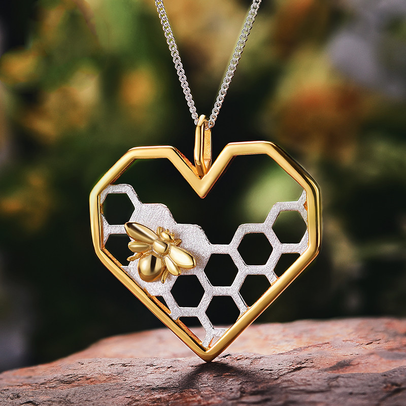 Caring Bee Heart Pendant