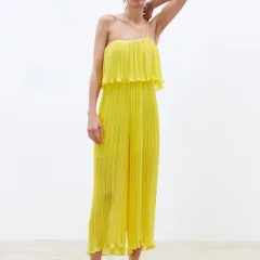 Elegant sexy ruffled jumpsuit women - Yellow - View 1