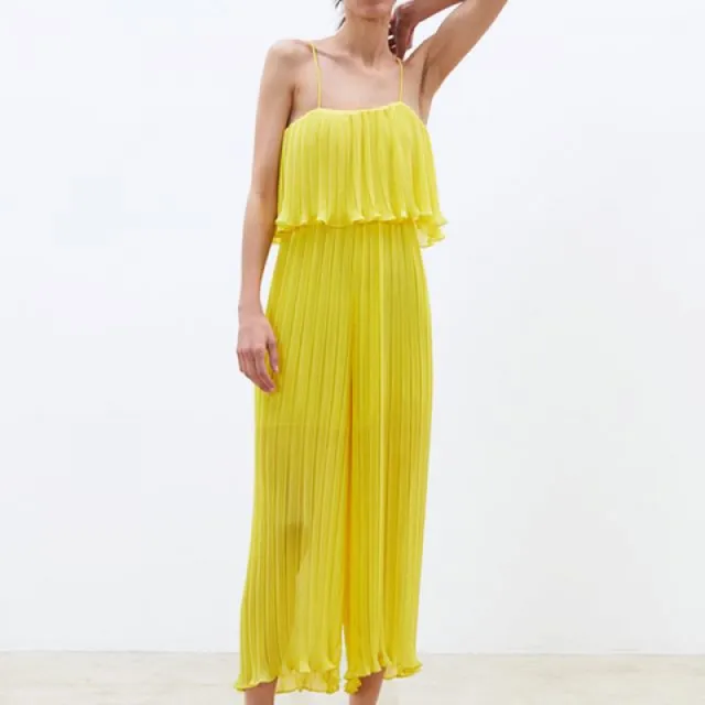 Elegant sexy ruffled jumpsuit women Yellow - Shop at LoveMi