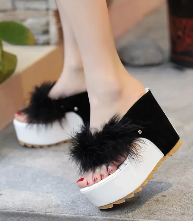 Platform wedge bow bow shoes Black - Shop at LoveMi