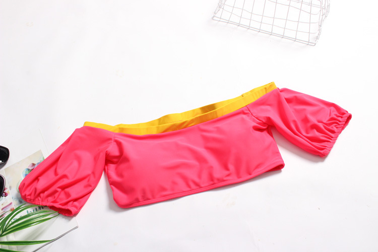 Women's split color matching high waist large size