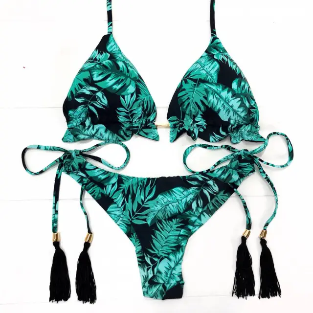 Beach swimming sports split swimsuit Green - Shop at LoveMi