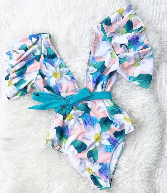 New one piece swimsuit women wear floral tights Floral - Shop at LoveMi