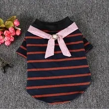 pet striped cotton t-shirt - Navy Blue