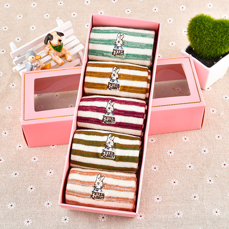 Female pure cotton shallow mouth cartoon socks