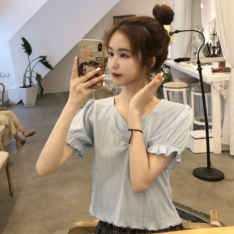 Slim slimming V-neck short sleeves - 6