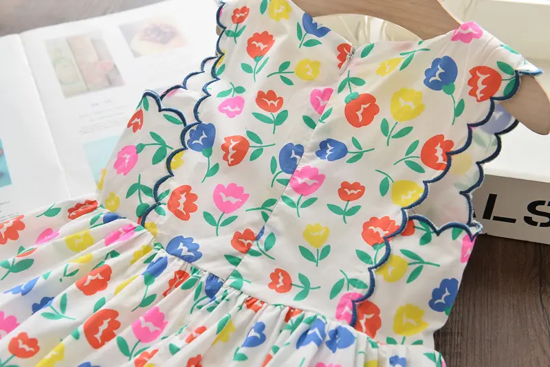 Girls' round neck sleeveless vest skirt