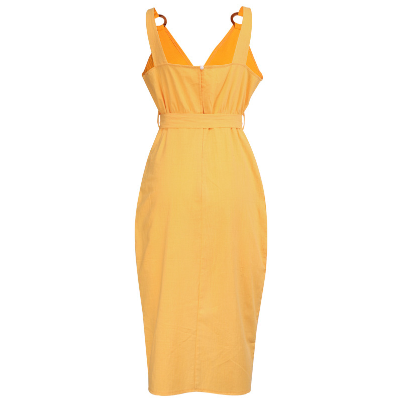 Solid color sleeveless dress