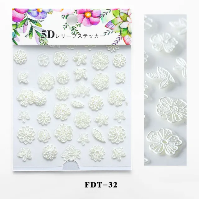 Flower series relief nail stickers Fdt32 - Shop at LoveMi