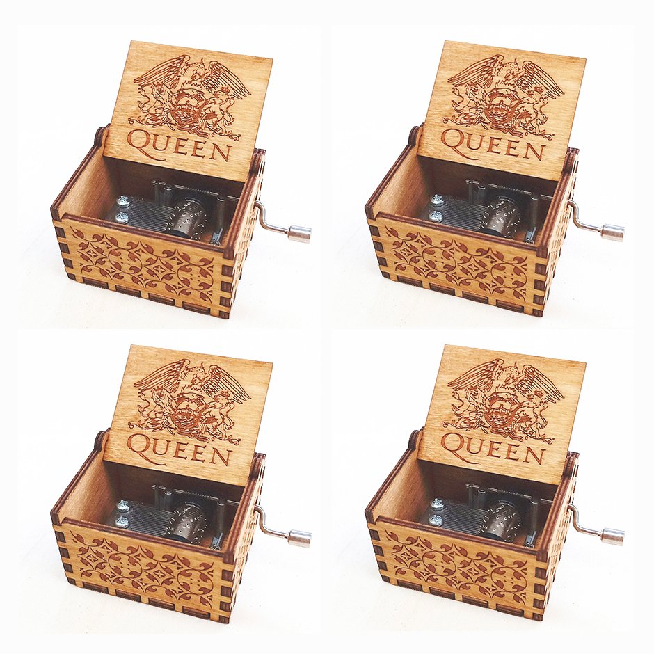 Антикварная резная деревянная рукоятка Унесенные призраками музыкальная шкатулка Рождественский подарок Подарок на день рождения Украшение вечеринки