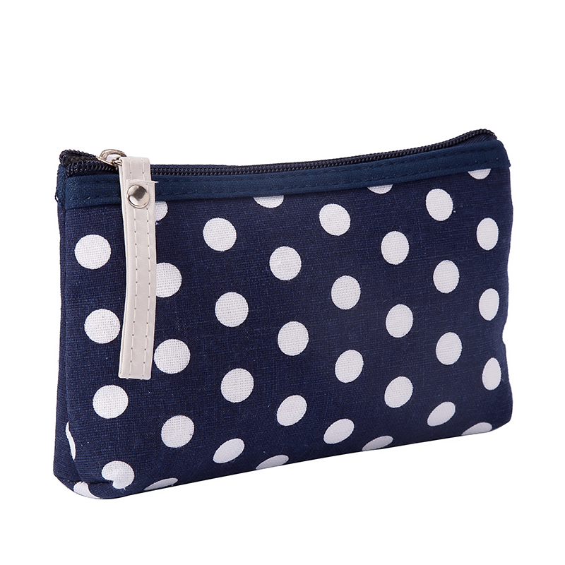 Dot fabric cosmetic bag Blue - Shop at LoveMi