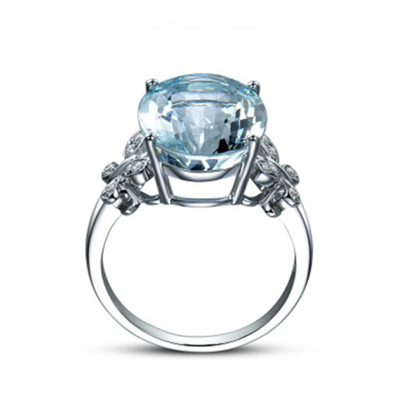 Aquamarine Topaz Butterfly Ring