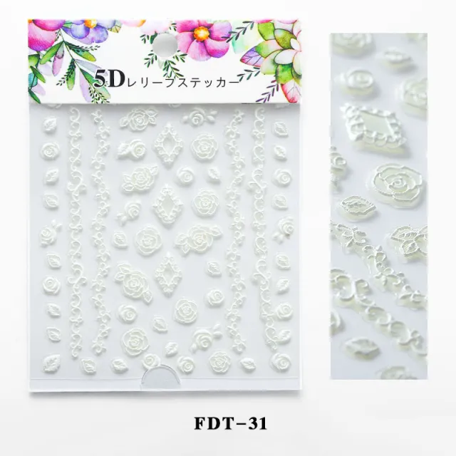 Flower series relief nail stickers Fdt31 - Shop at LoveMi