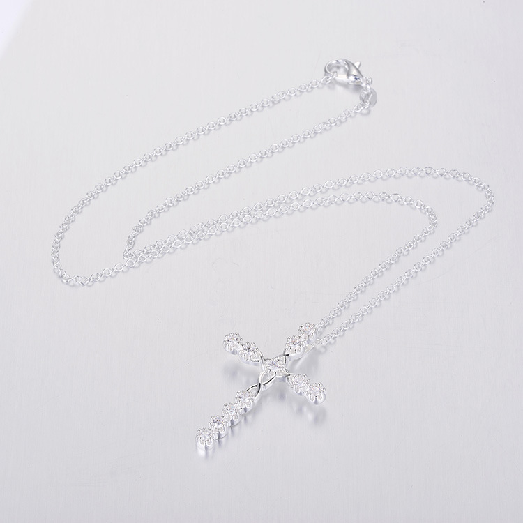 Creative silver cross necklace