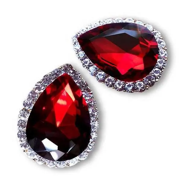 925 earrings retro drop-shaped crystal diamond