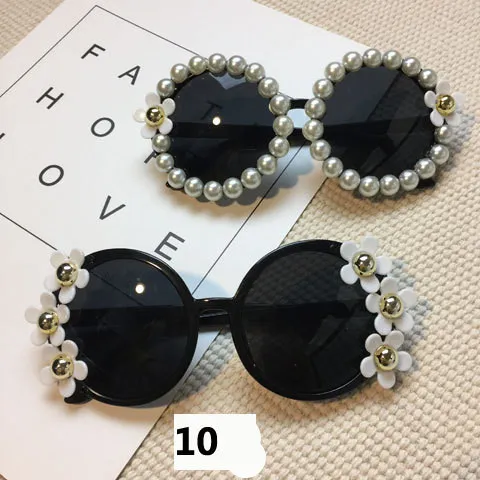 Handmade flower diamond sunglasses - 10Style