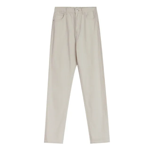 Women's solid color jeans Apricot - Shop at LoveMi