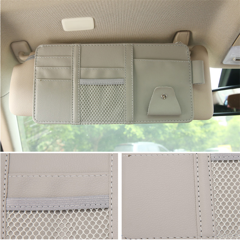 Car sun visor storage bag