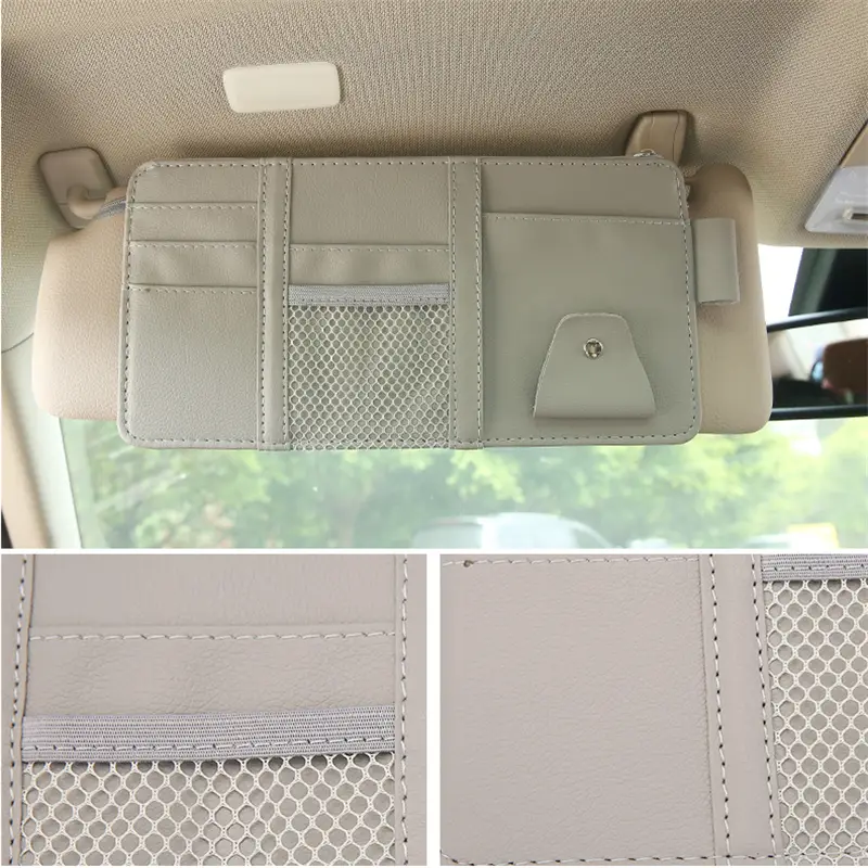 Car sun visor storage bag